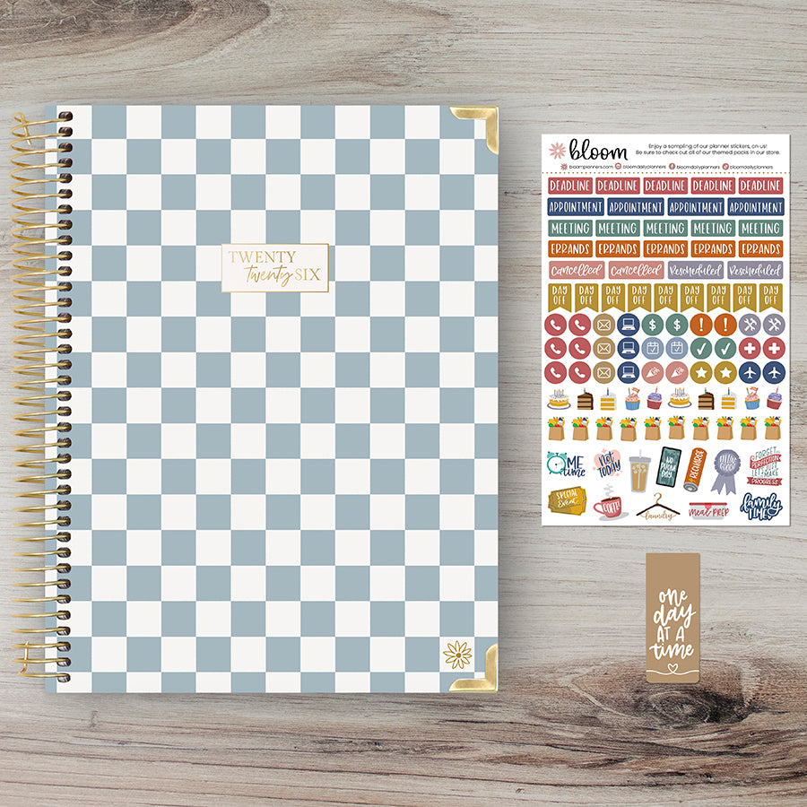 2026 Hard Cover Planner, 8.5" x 11", Checkered