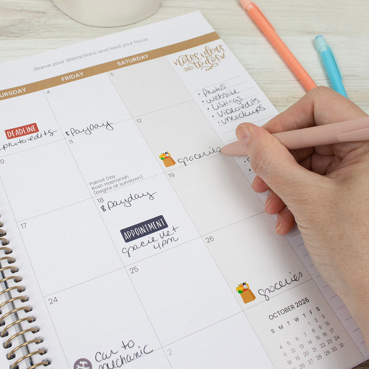 2026 Soft Cover Planner, 8.5" x 11", Checkered