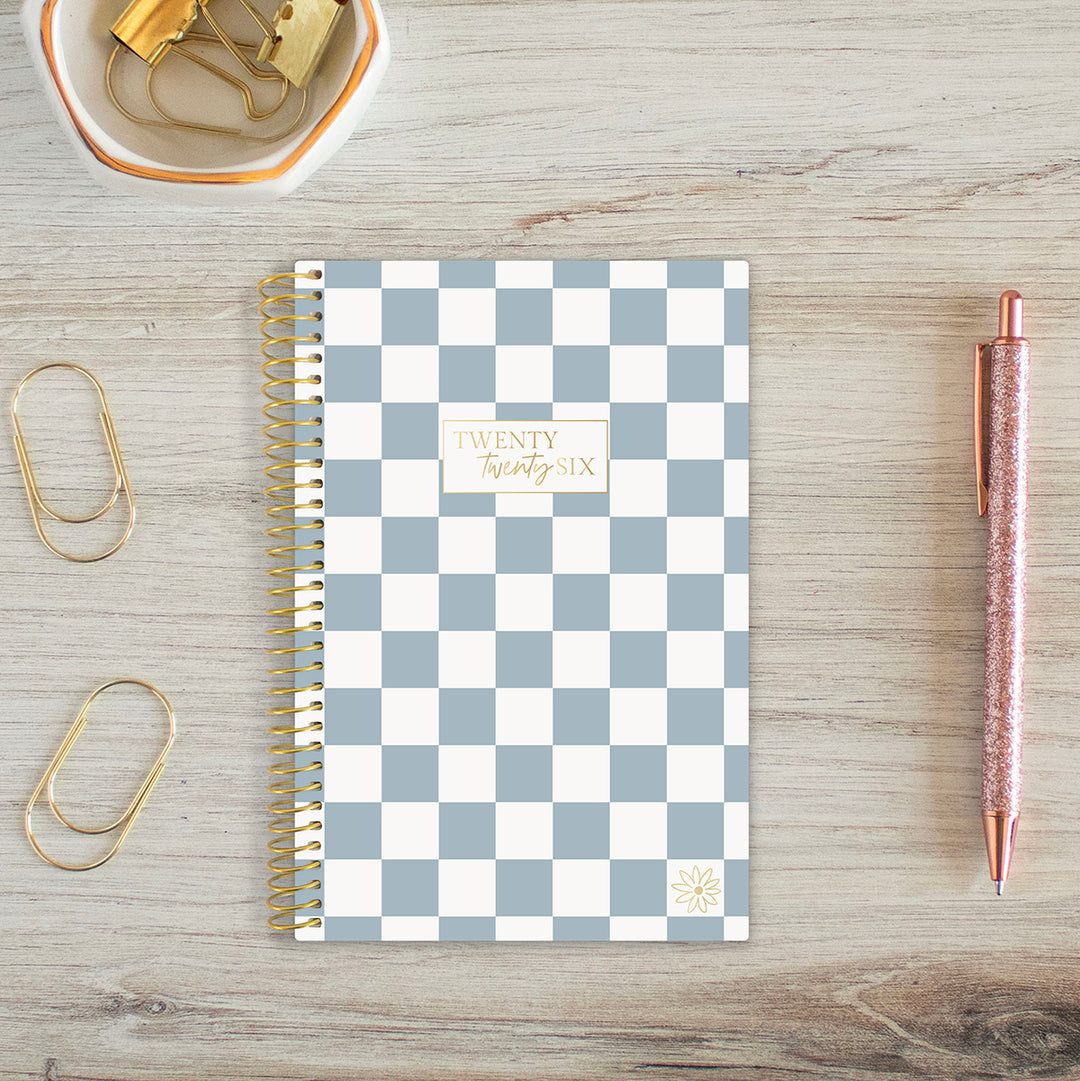 2026 Soft Cover Planner, 4" x 6", Checkered