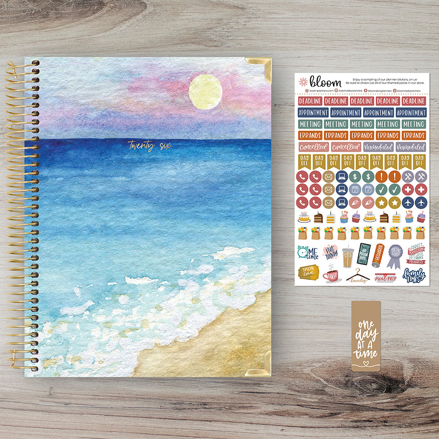 2026 Hard Cover Planner, 8.5" x 11", Coastal Calm