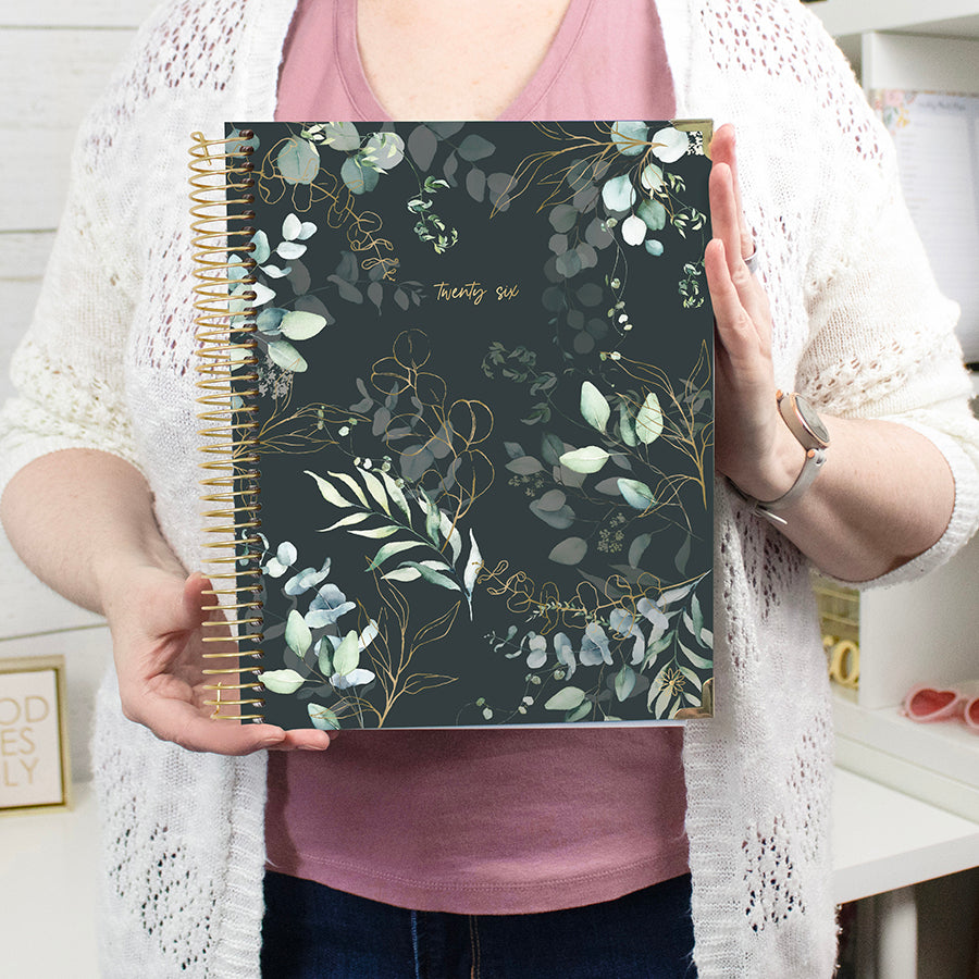 2026 Hard Cover Planner, 8.5" x 11", Eucalyptus, Green