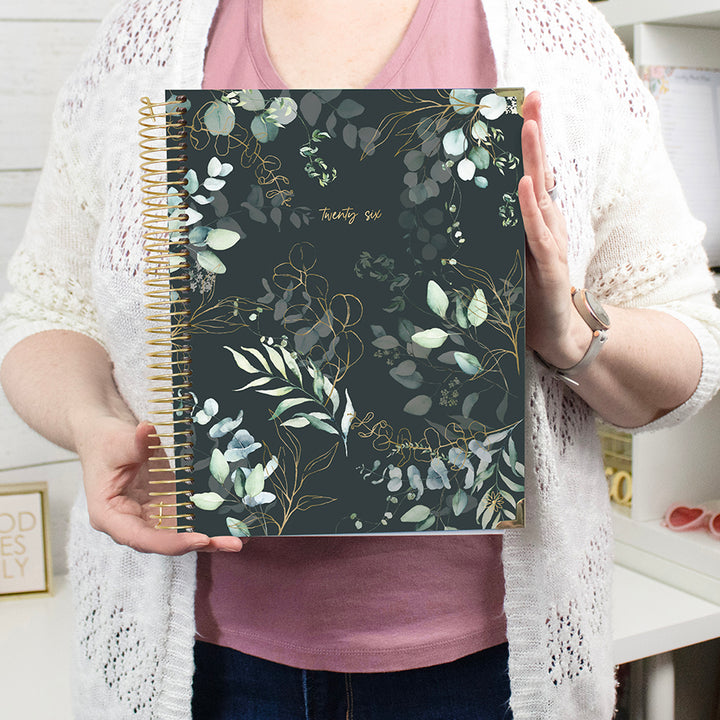 2026 Hard Cover Planner, 8.5" x 11", Eucalyptus, Green