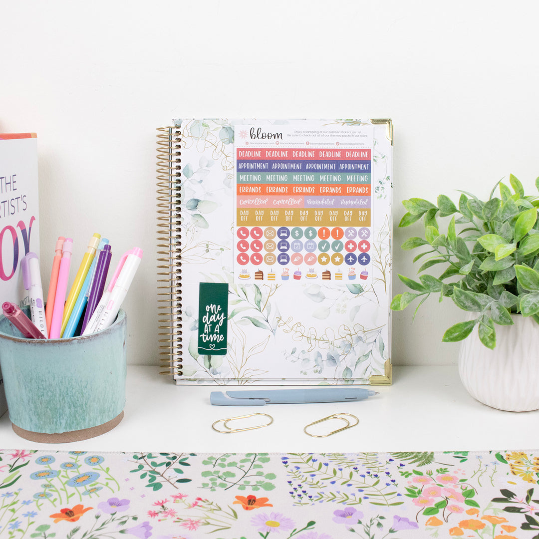 2026 Vision Planner, 7.5" x 9", Eucalyptus, White