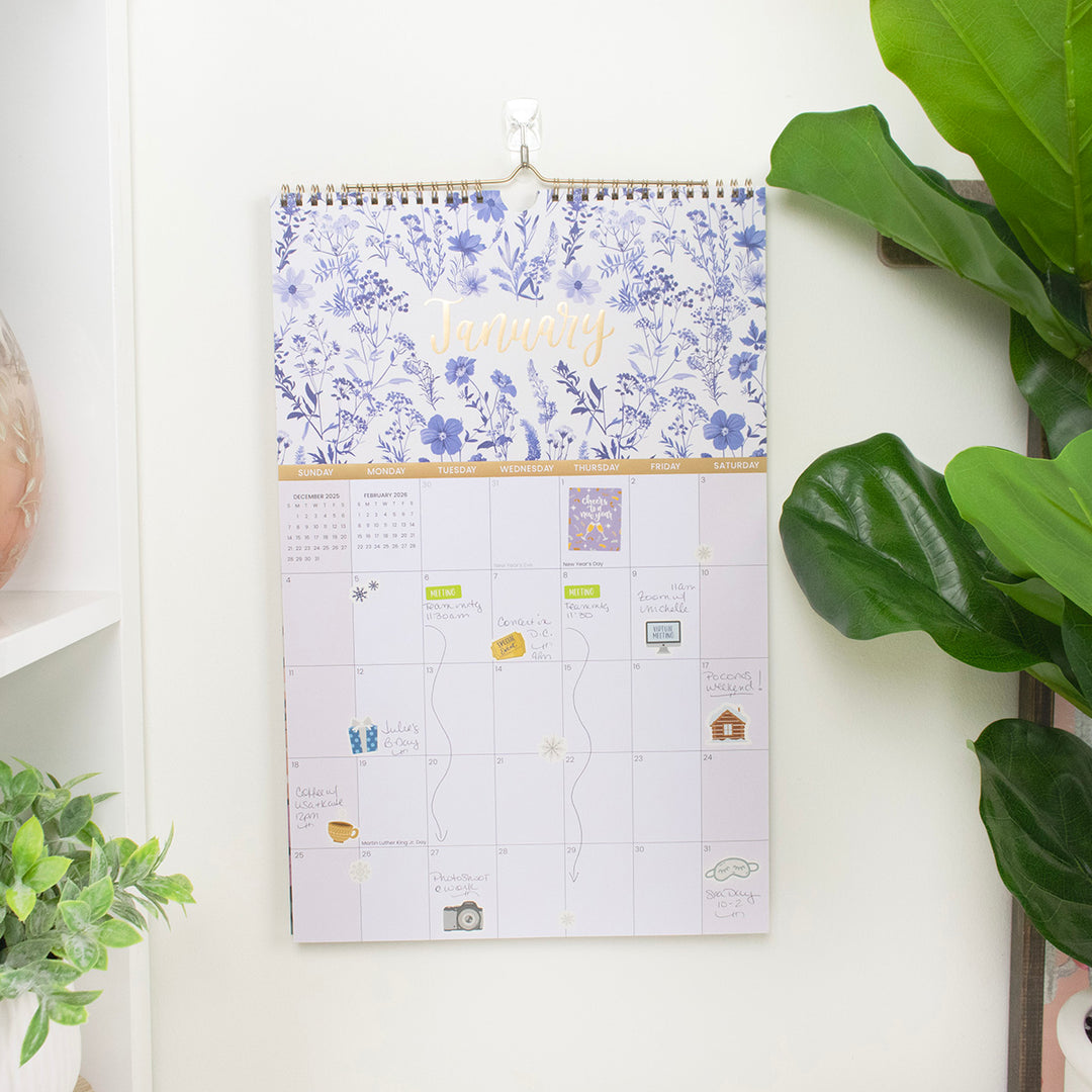 2026 Hanging Calendar, 11" x 17", Seasonal