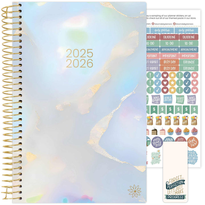 2025-26 Soft Cover Planner, 5.5" x 8.25", Iridescent Opal