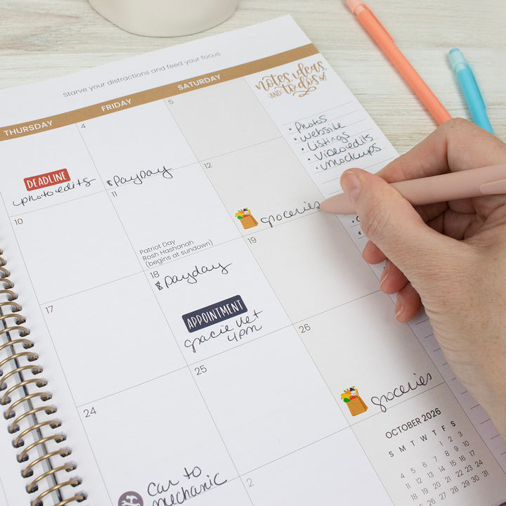 2026 Soft Cover Planner, 8.5" x 11", Moments of Grace