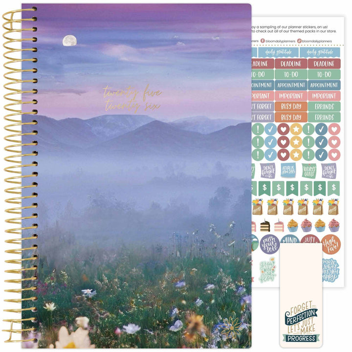 2025-26 Soft Cover Planner, 5.5" x 8.25", Mystical Mountains