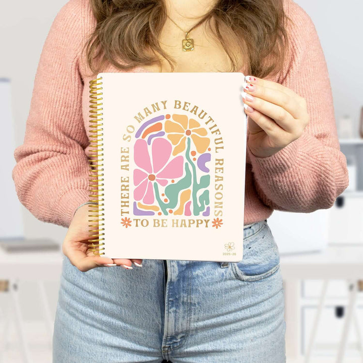 2025-26 Soft Cover Daisy Student Planner, 7" x 9", So Many Reasons to be Happy