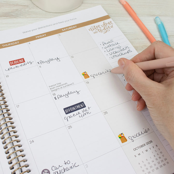 2026 Soft Cover Planner, 8.5" x 11", Tan Leopard