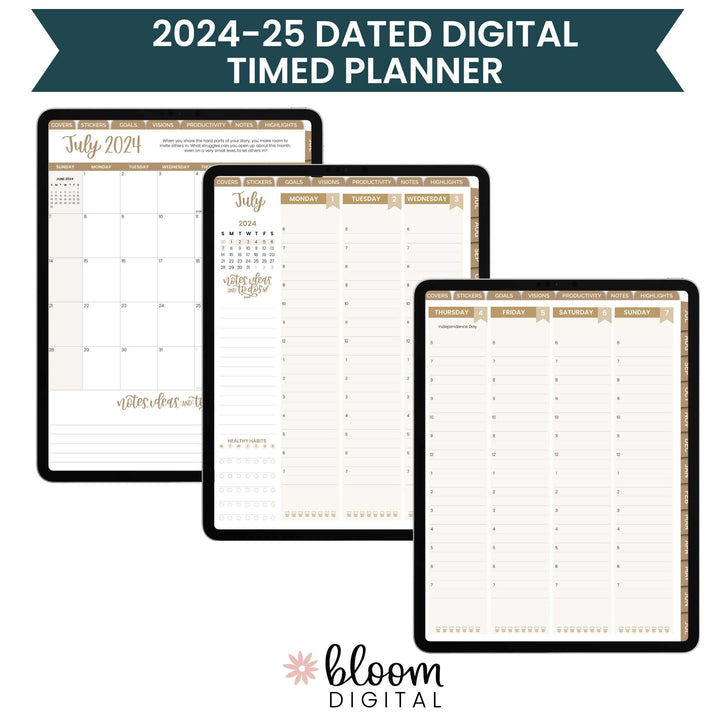 Digital 2024-25 Timed Vision Planner, for Digital Planning on iPad