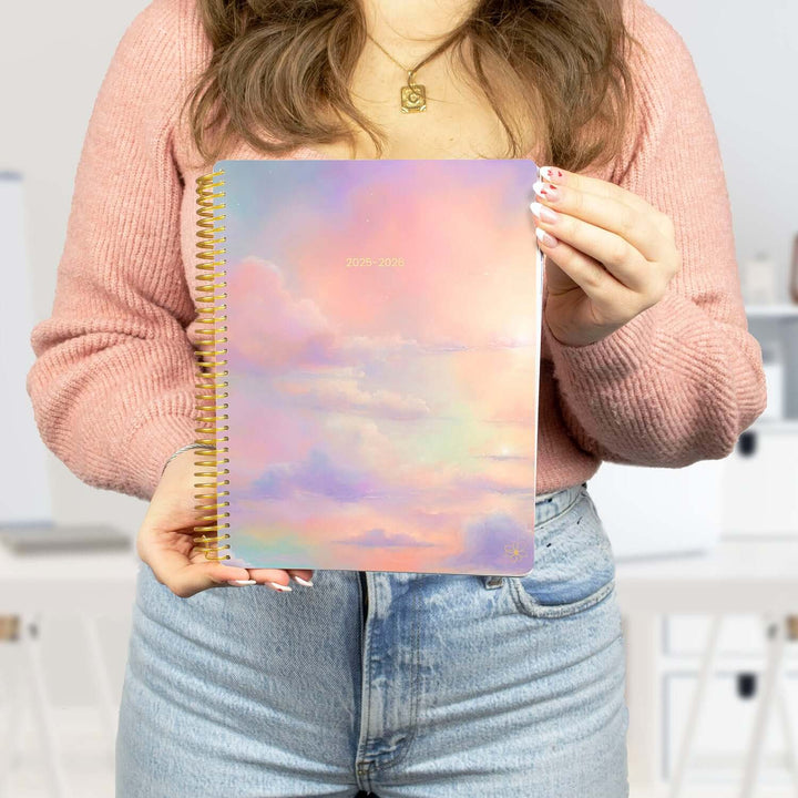 2025-26 Soft Cover Daisy Student Planner, 7" x 9", Cotton Candy Clouds
