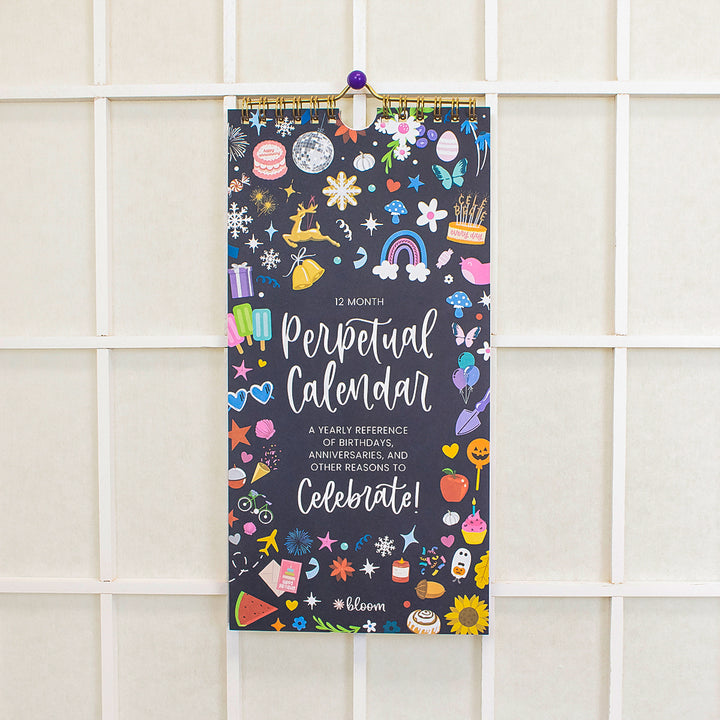 Perpetual Calendar, 5" x 10", Holiday Icons