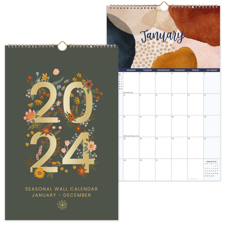 2024 Hanging Calendar, 11" x 17", Seasonal