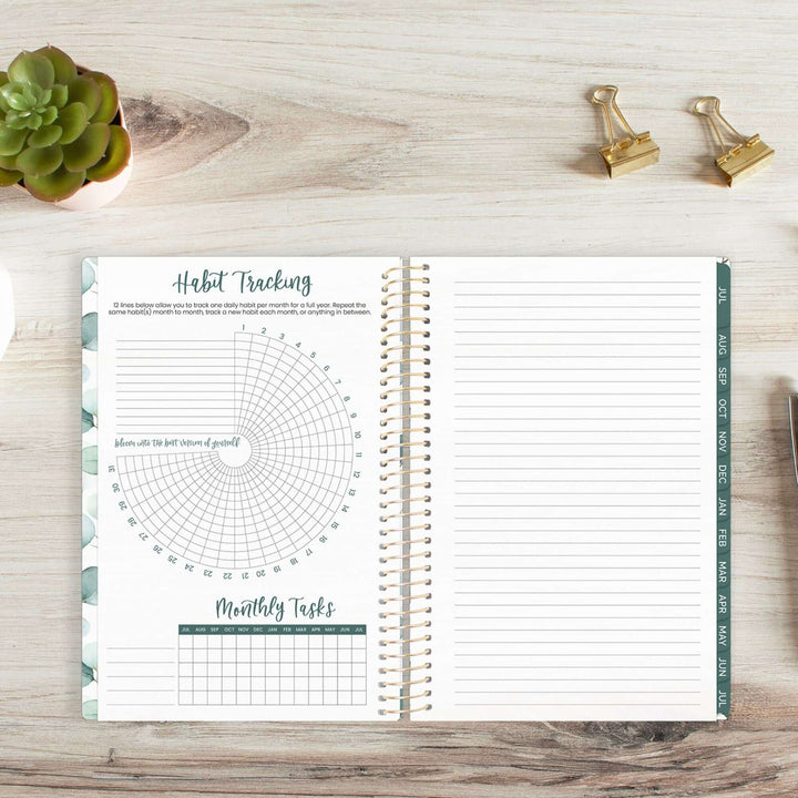 2025-26 Soft Cover Planner, 5.5" x 8.25", Boho Greenery