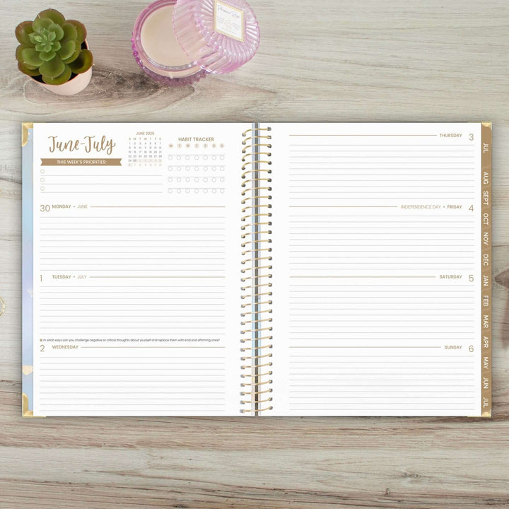 2025-26 Hard Cover Planner, 8.5" x 11", Iridescent Opal