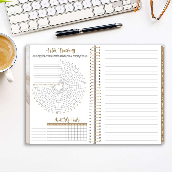 2025-26 Soft Cover Planner, 5.5" x 8.25", Brushed Beige