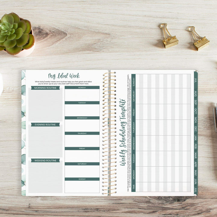 2025-26 Soft Cover Planner, 5.5" x 8.25", Boho Greenery