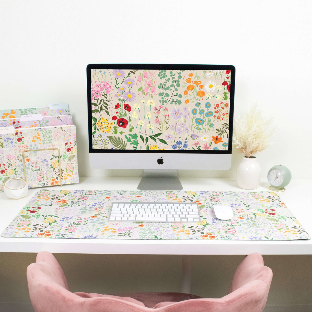 Large Desk Mat, Garden Party