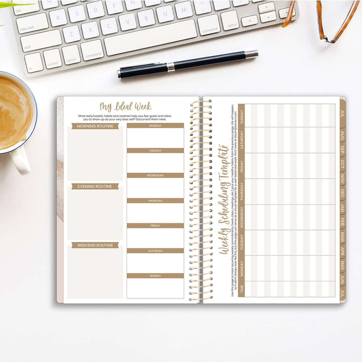 2025-26 Soft Cover Planner, 5.5" x 8.25", Brushed Beige