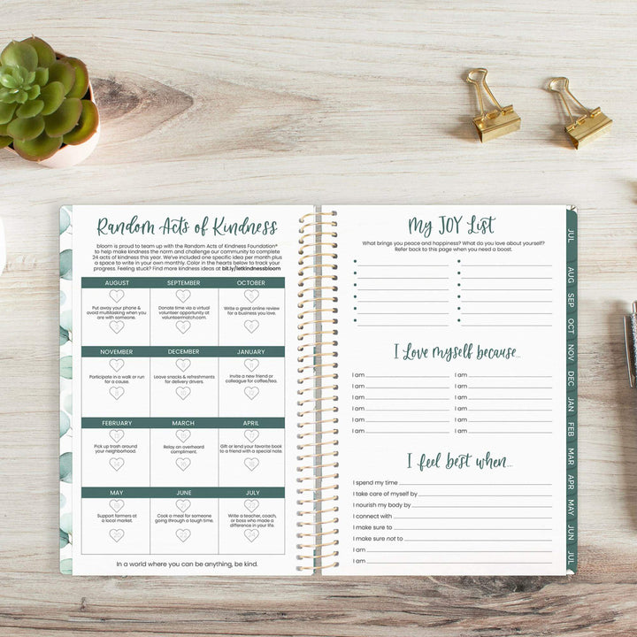 2025-26 Soft Cover Planner, 5.5" x 8.25", Boho Greenery