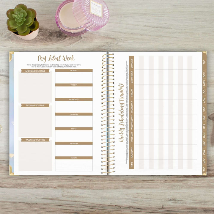 2025-26 Hard Cover Planner, 8.5" x 11", Iridescent Opal