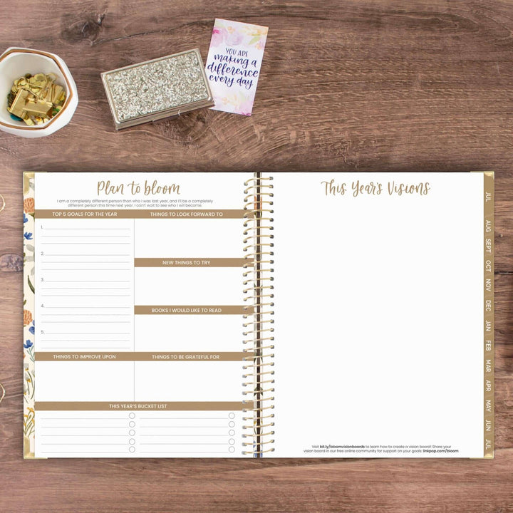 2025-26 Hard Cover Planner, 8.5" x 11", Whimsical Wildflowers