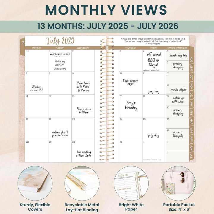 2025-26 Soft Cover Planner, 4" x 6", Ocean Oasis