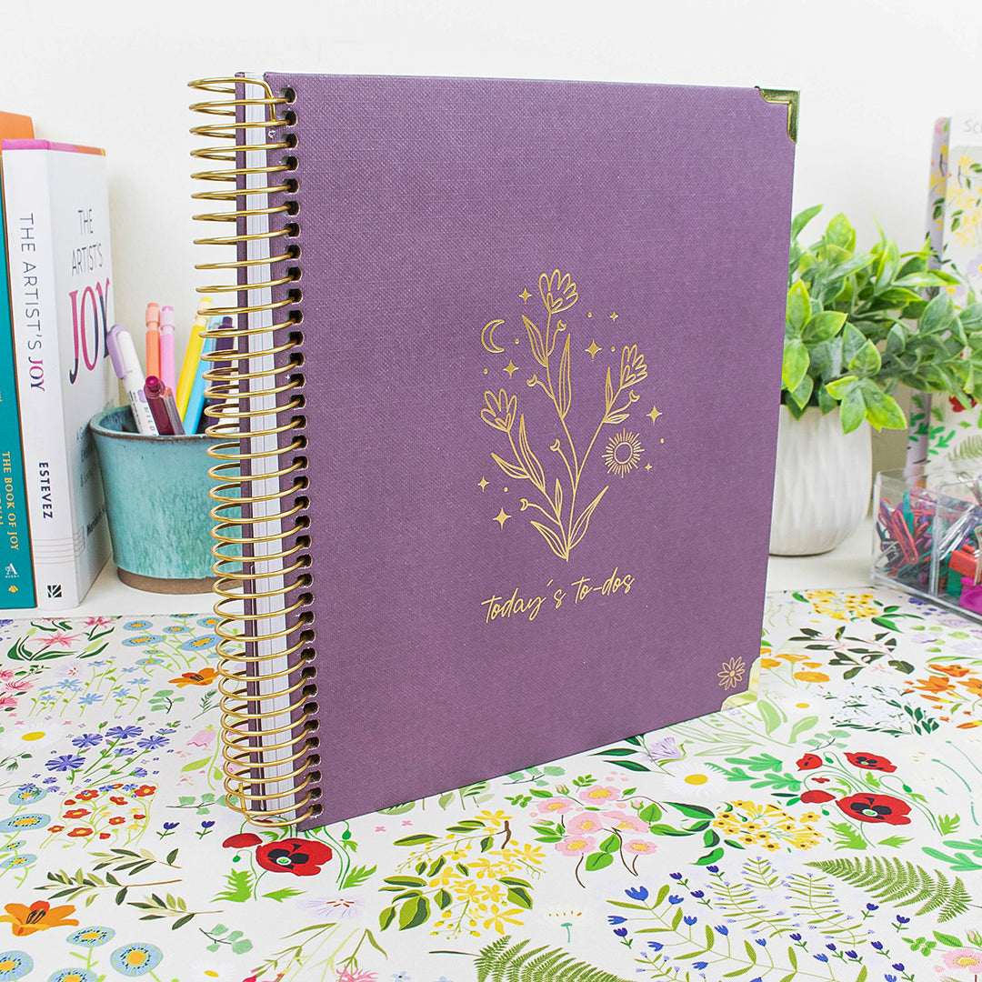 6-Month Undated Daily To-Do Planner, 7” x 9”, Purple Linen
