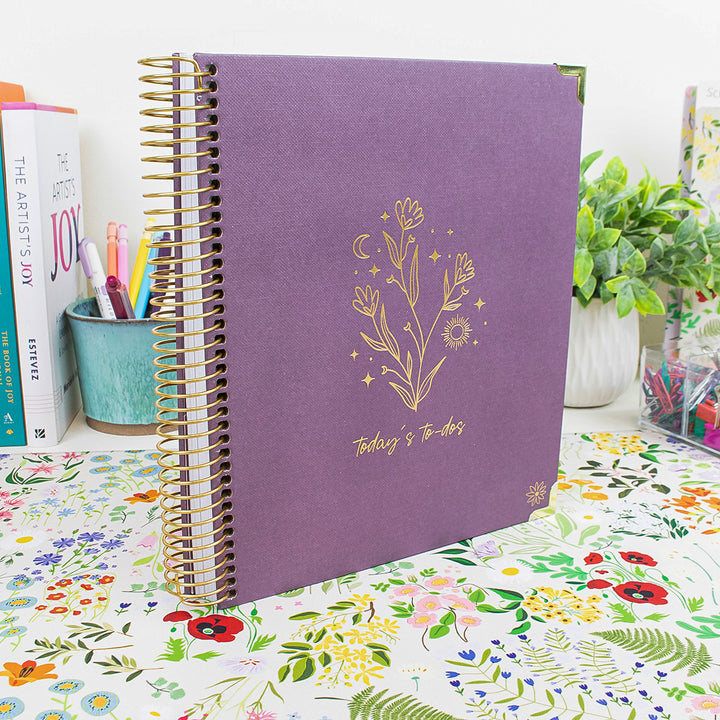 6-Month Undated Daily To-Do Planner, 7” x 9”, Purple Linen