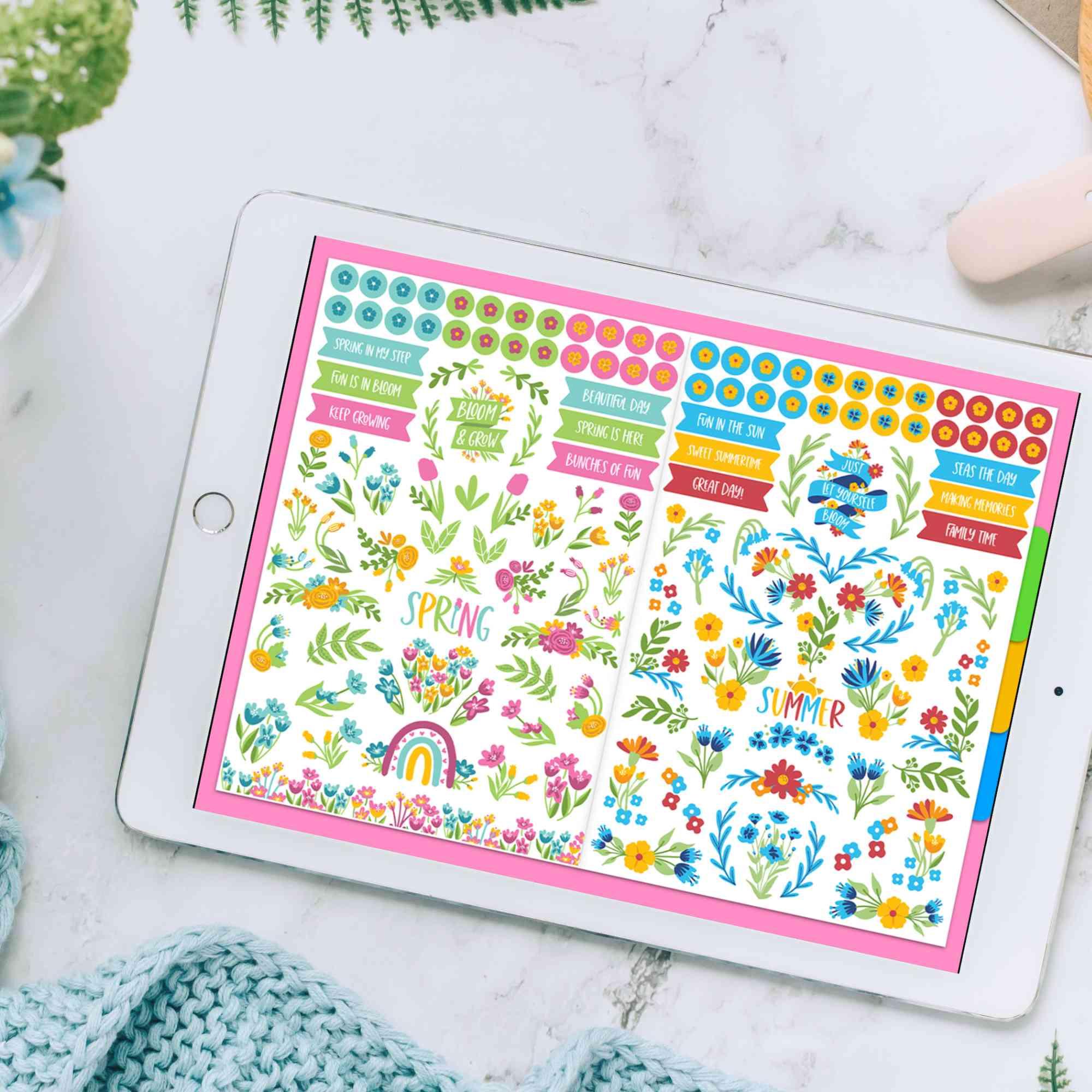 Digital Decorative Florals Stickers for Digital Planning in GoodNotes ...