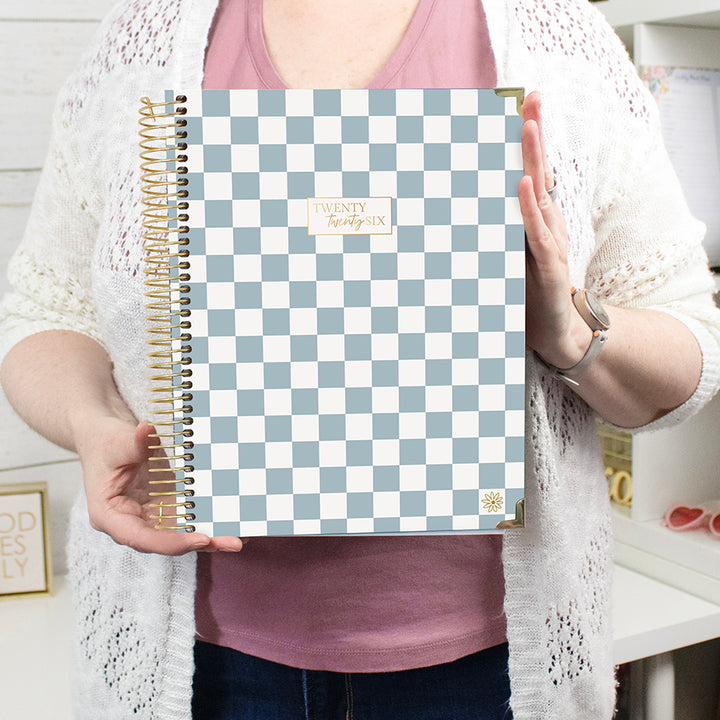 2026 Hard Cover Planner, 8.5" x 11", Checkered