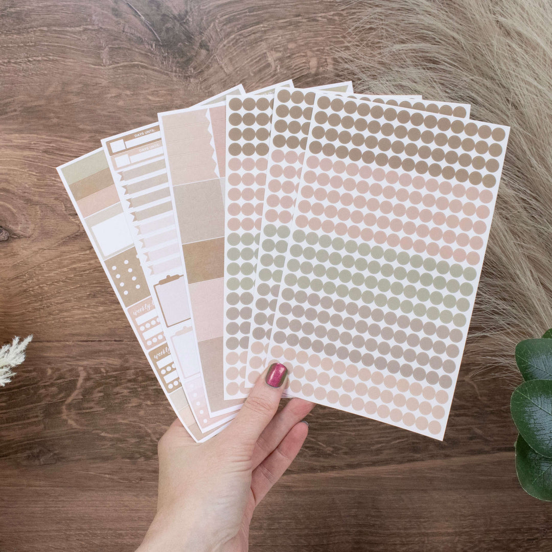Planner Stickers, Color Coding Pack, Aesthetic Boho