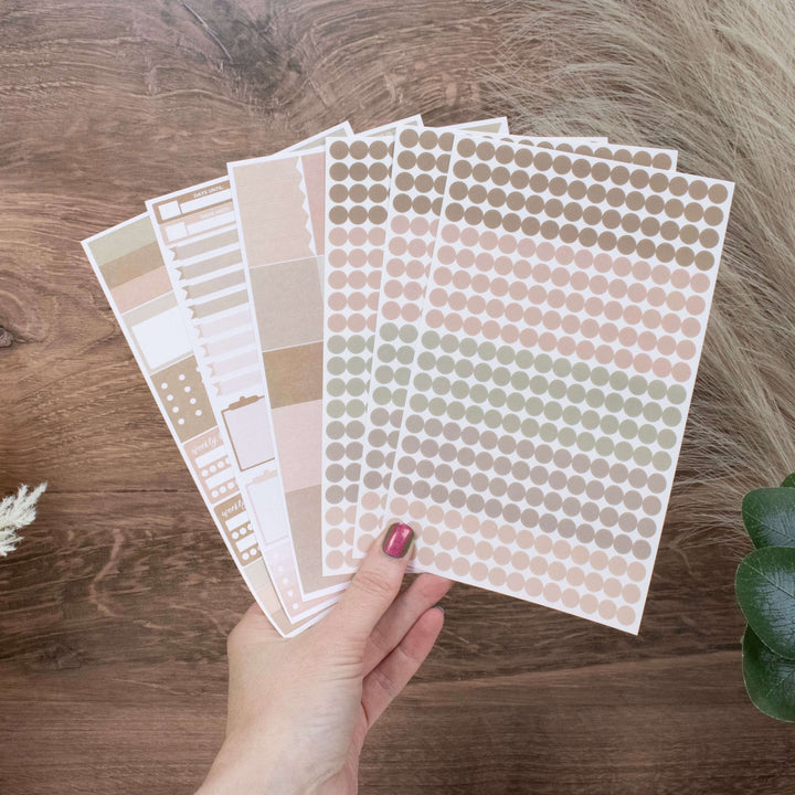 Planner Stickers, Color Coding Pack, Aesthetic Boho
