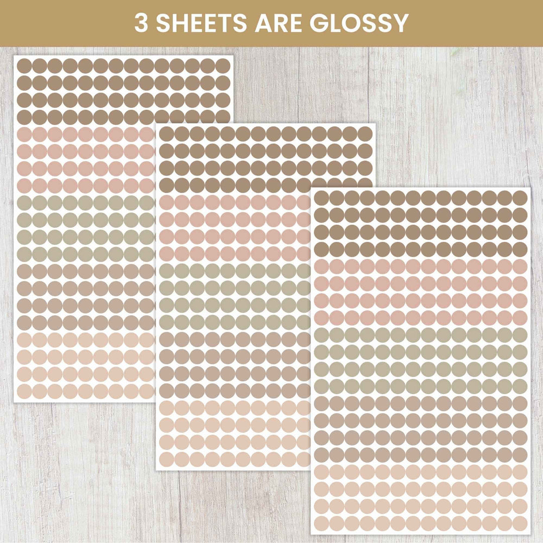 Planner Stickers, Color Coding Pack, Aesthetic Boho