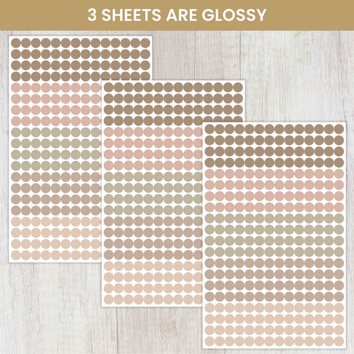 Planner Stickers, Color Coding Pack, Aesthetic Boho