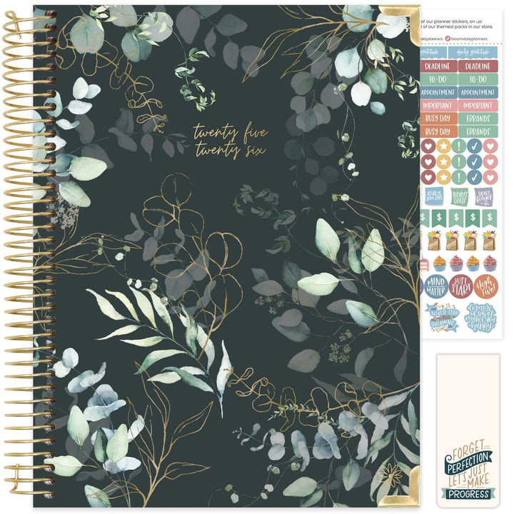 2025-26 Hard Cover Planner, 8.5" x 11", Eucalyptus, Green