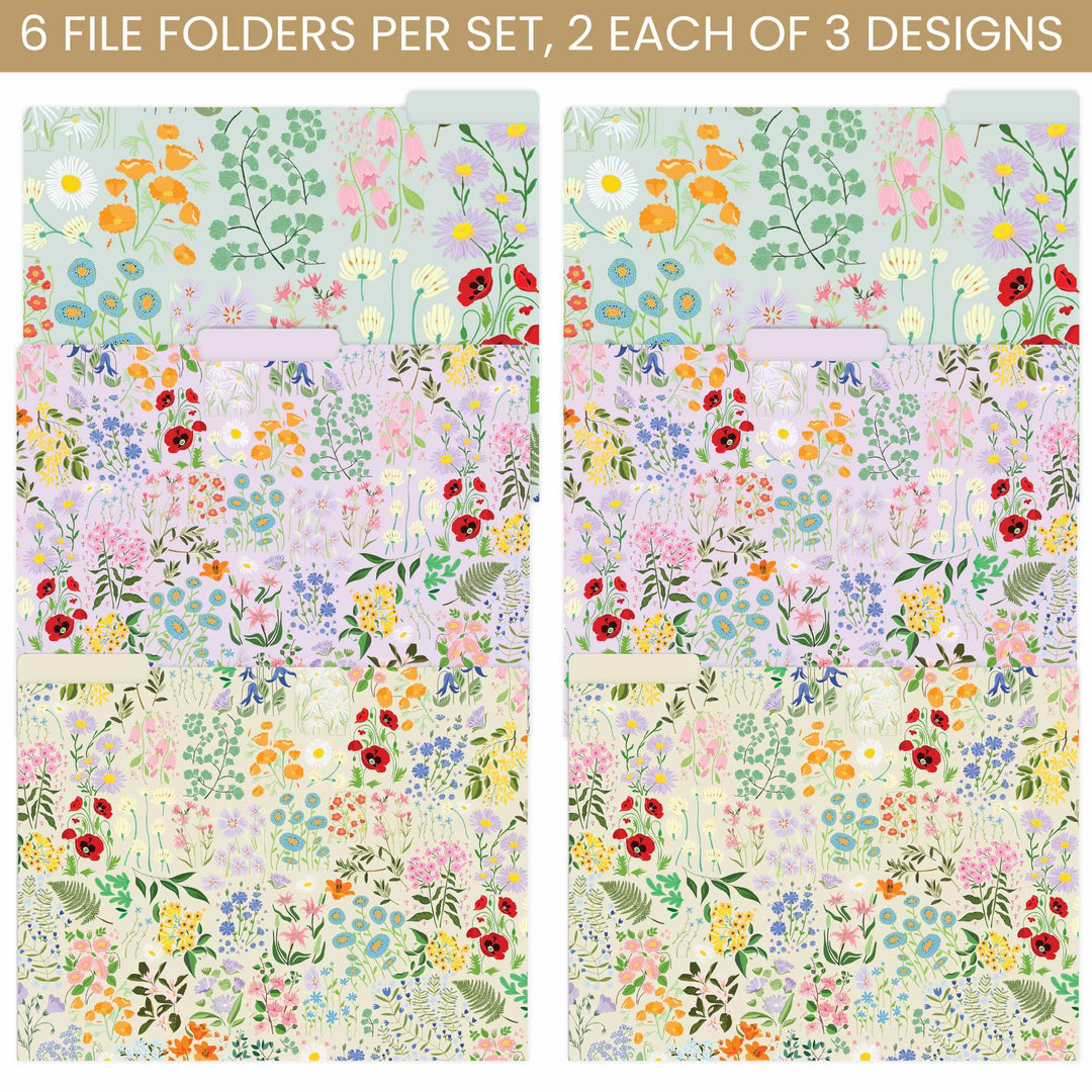 File Folder Set, 6 Pack, Garden Party