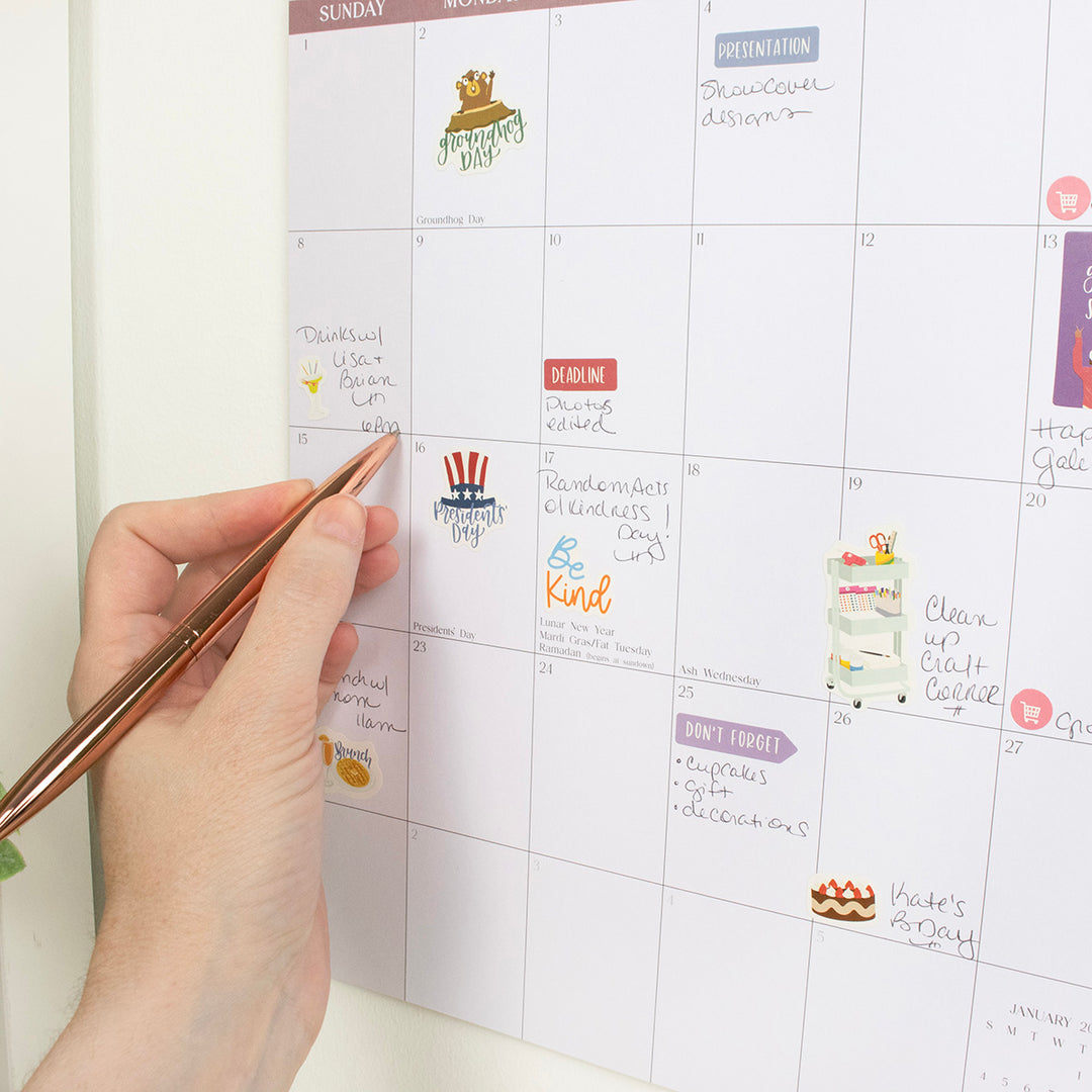 2026 Hanging Calendar, 11" x 17", Paint Strokes