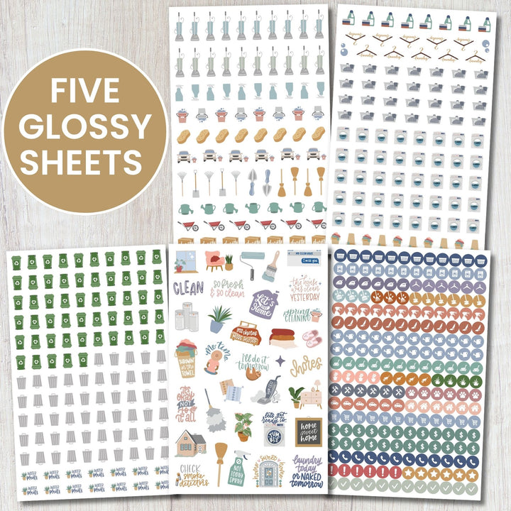 Planner Stickers, Household Chore Pack