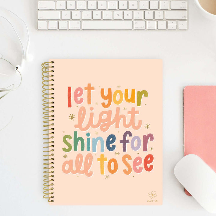2025-26 Soft Cover Daisy Student Planner, 7" x 9", Let Your Light Shine