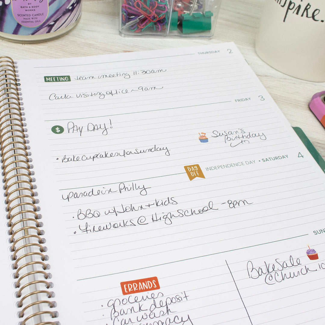 2026 Soft Cover Planner, 8.5" x 11", Pink Poppies