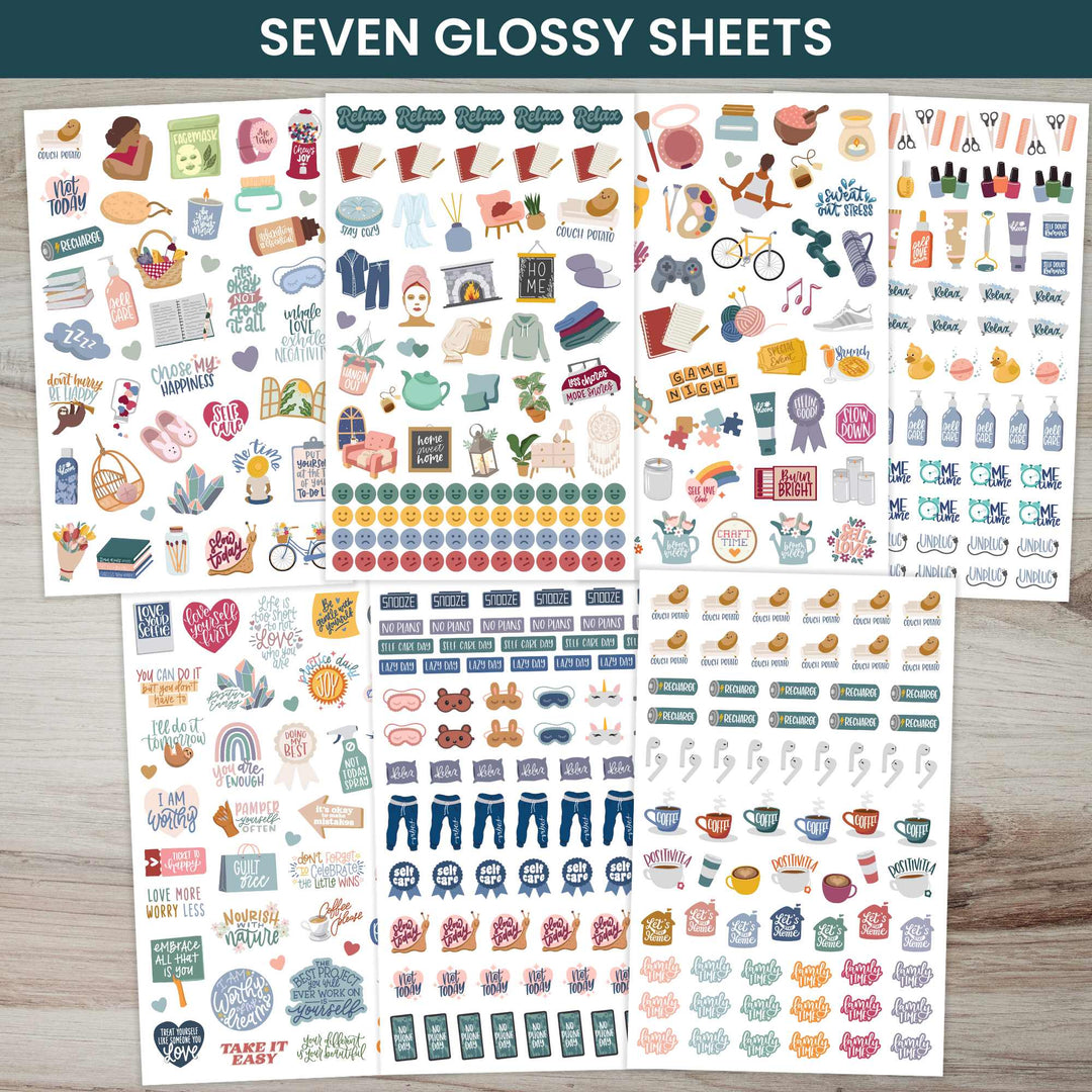 Planner Stickers, Rest is Self-Care Pack
