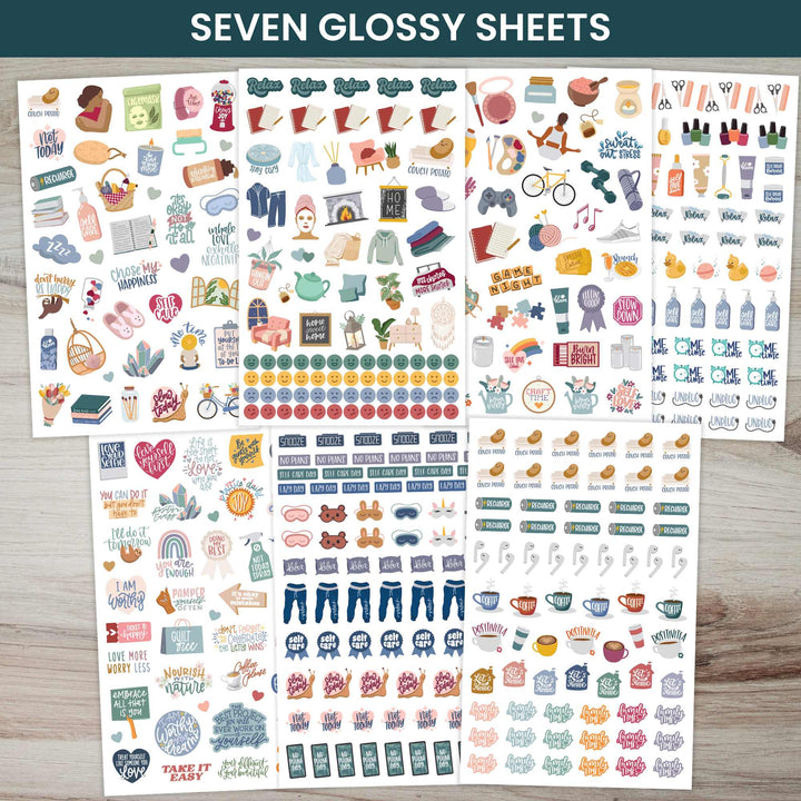 Planner Stickers, Rest is Self-Care Pack