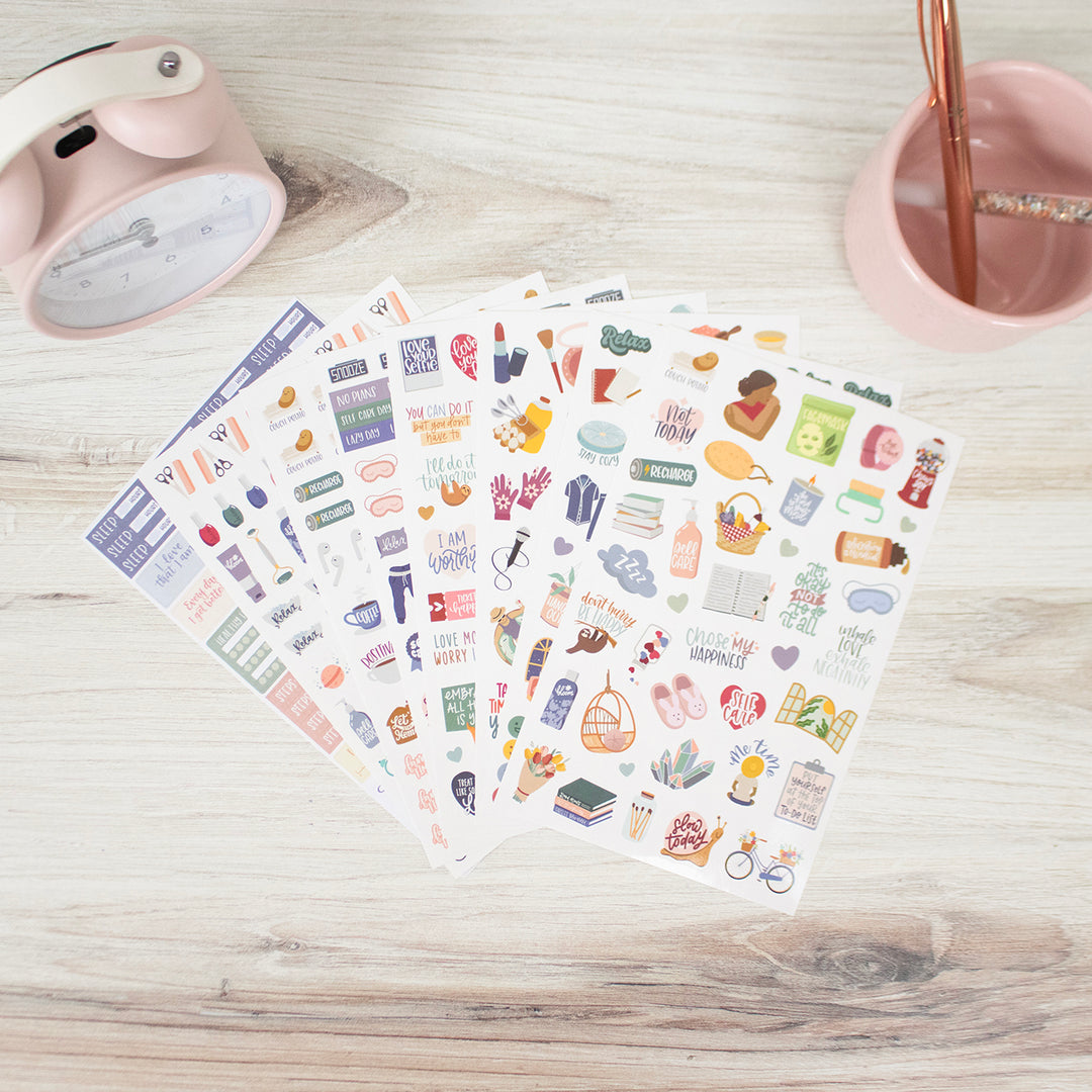 Planner Stickers, Rest is Self-Care Pack