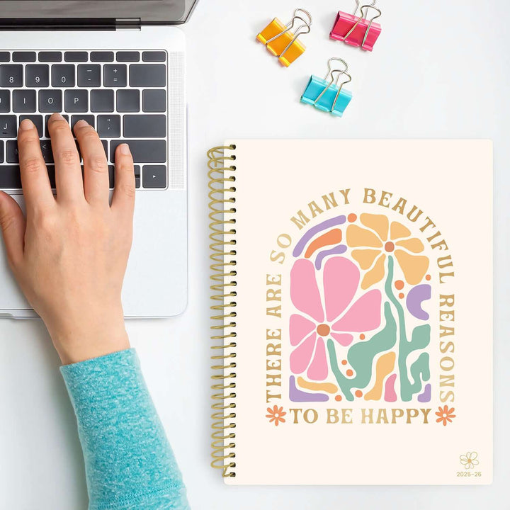 2025-26 Soft Cover Daisy Student Planner, 7" x 9", So Many Reasons to be Happy