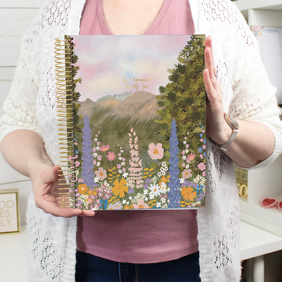 2026 Hard Cover Planner, 8.5" x 11", Wildflower Mountainside