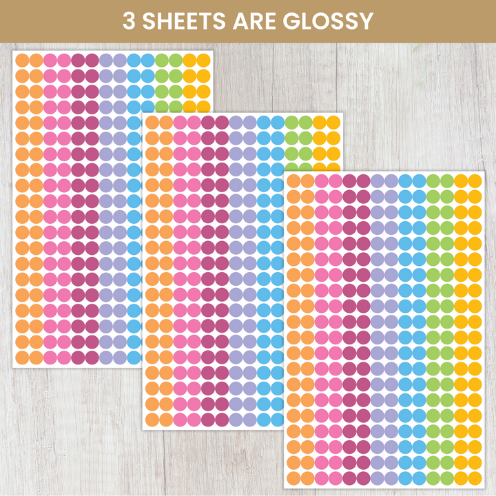 Planner Stickers, Color Coding Pack, Bright