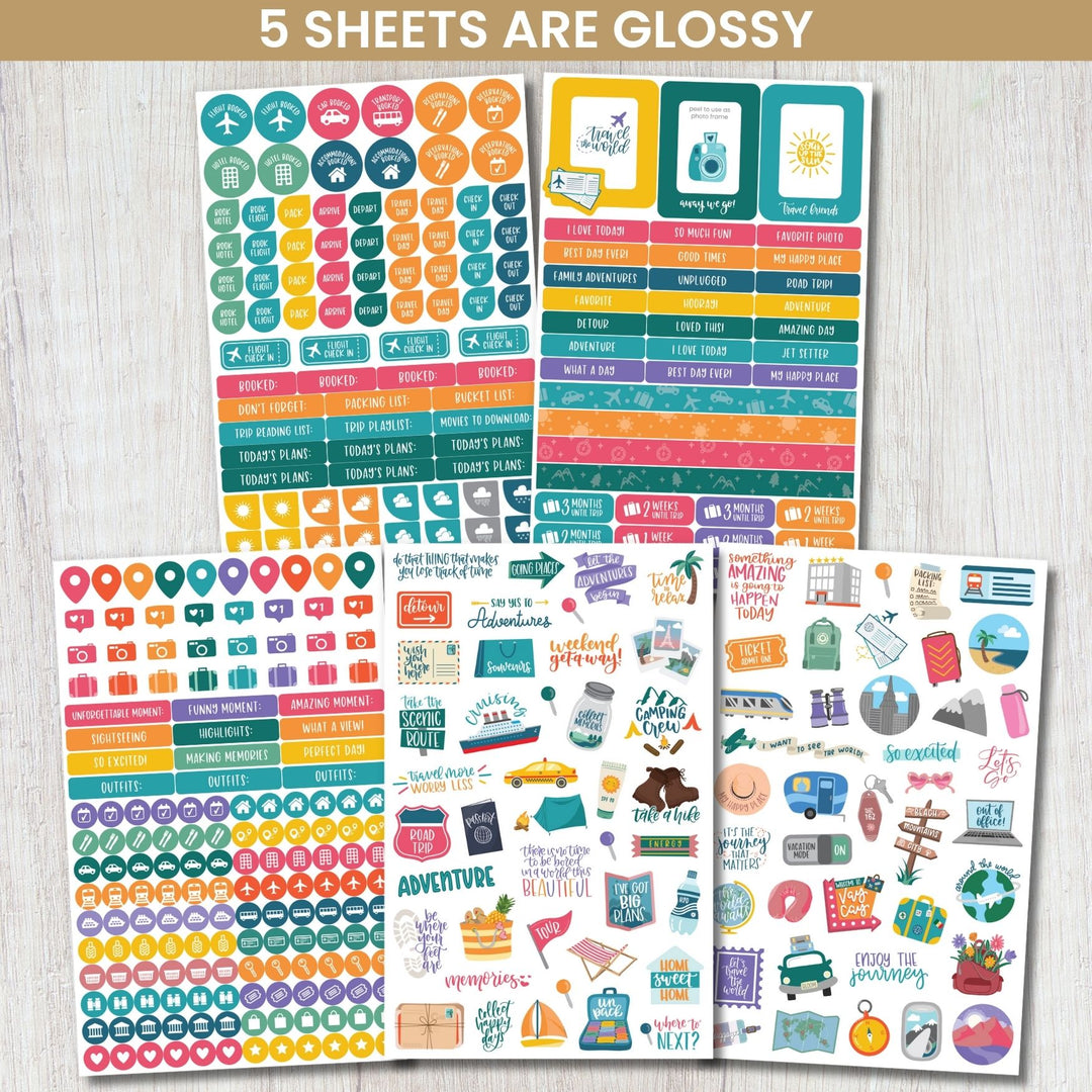 Planner Stickers, Travel Pack
