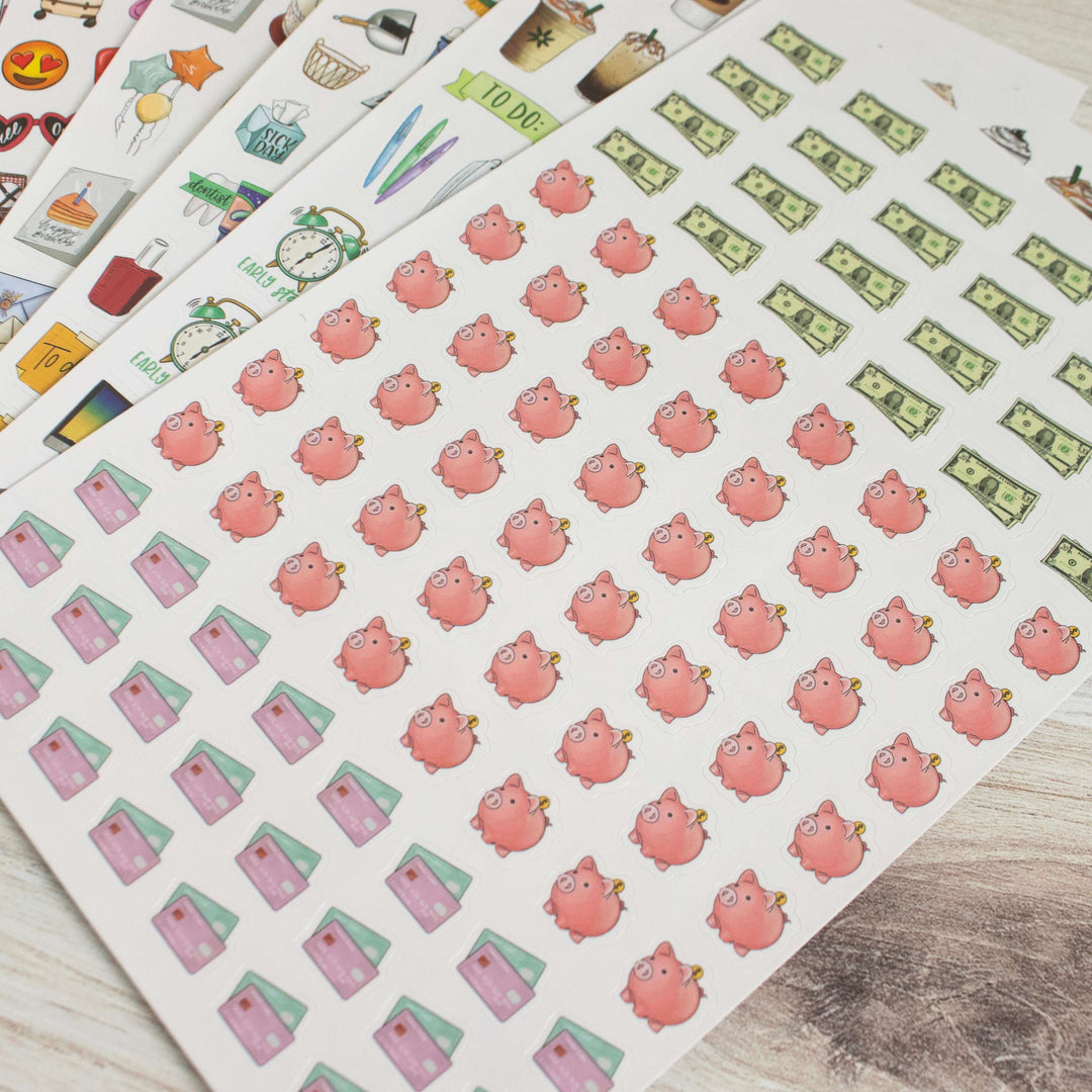 Planner Stickers, Hand-Drawn Everyday Essentials Pack