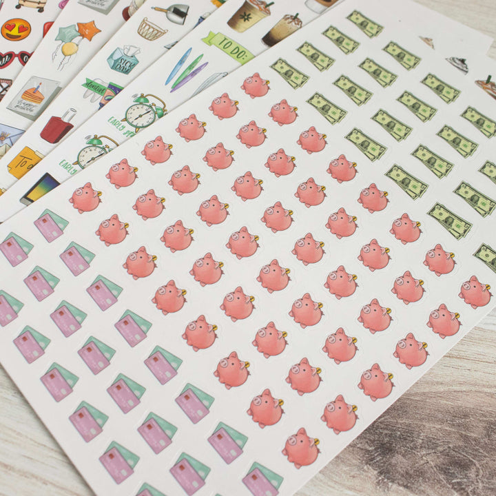 Planner Stickers, Hand-Drawn Everyday Essentials Pack